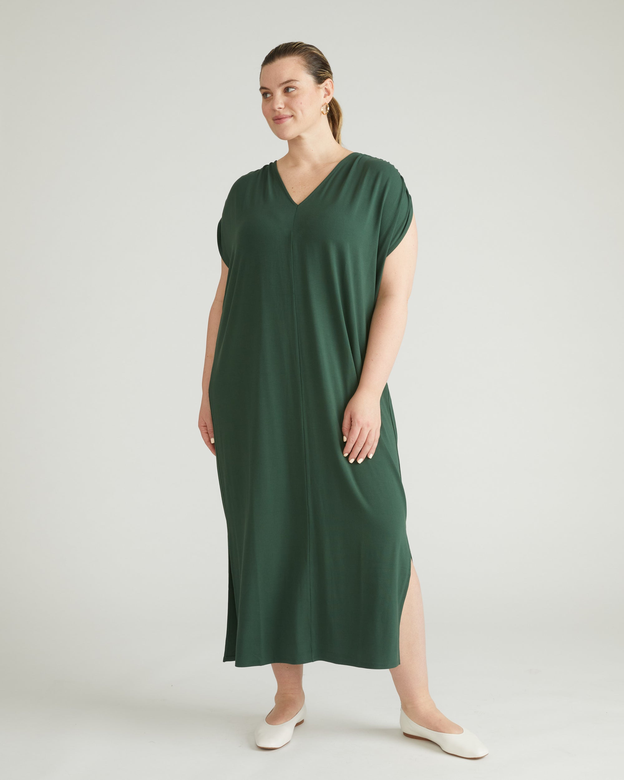 Kris Divine Jersey Kaftan - Conifer Universal Standard Kris Divine Jersey Kaftan - Conifer Universal Standard