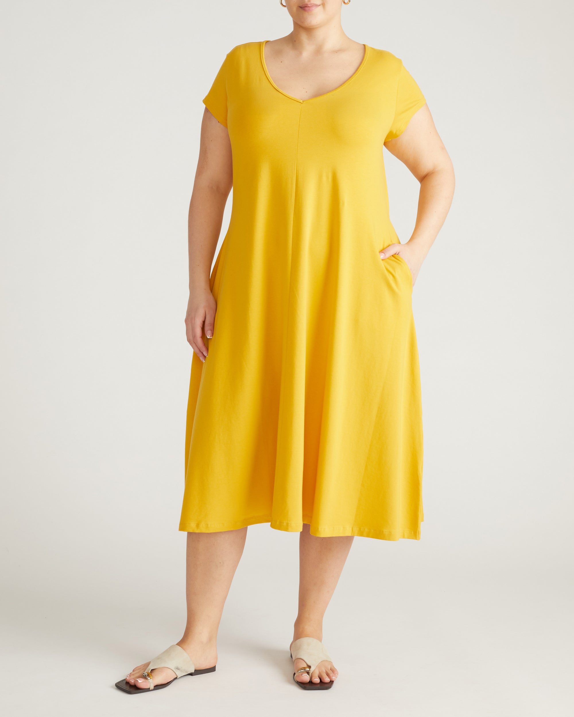 Danna Jersey Dress - Goldenrod | Plus Size & Straight Size Women's Fashion | Universal Standard