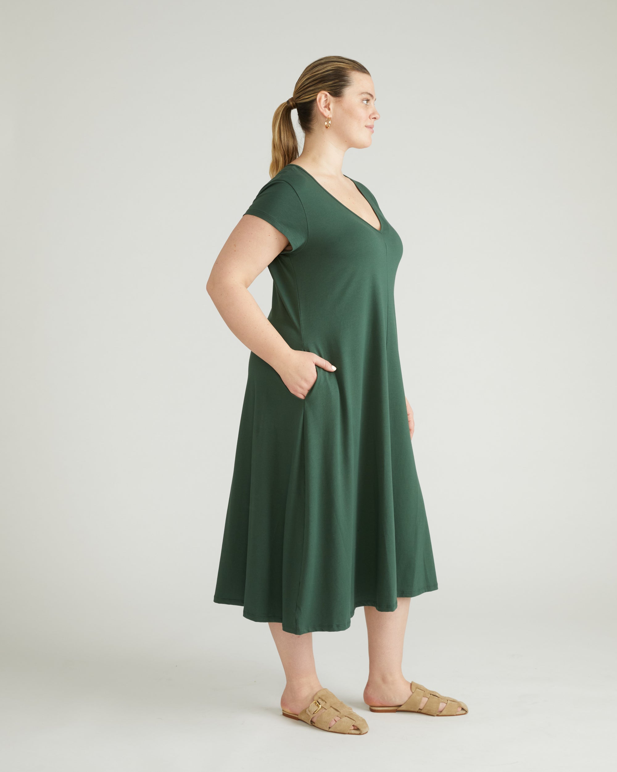 Danna Jersey Dress - Conifer | Plus Size & Straight Size Women's Fashion | Universal Standard