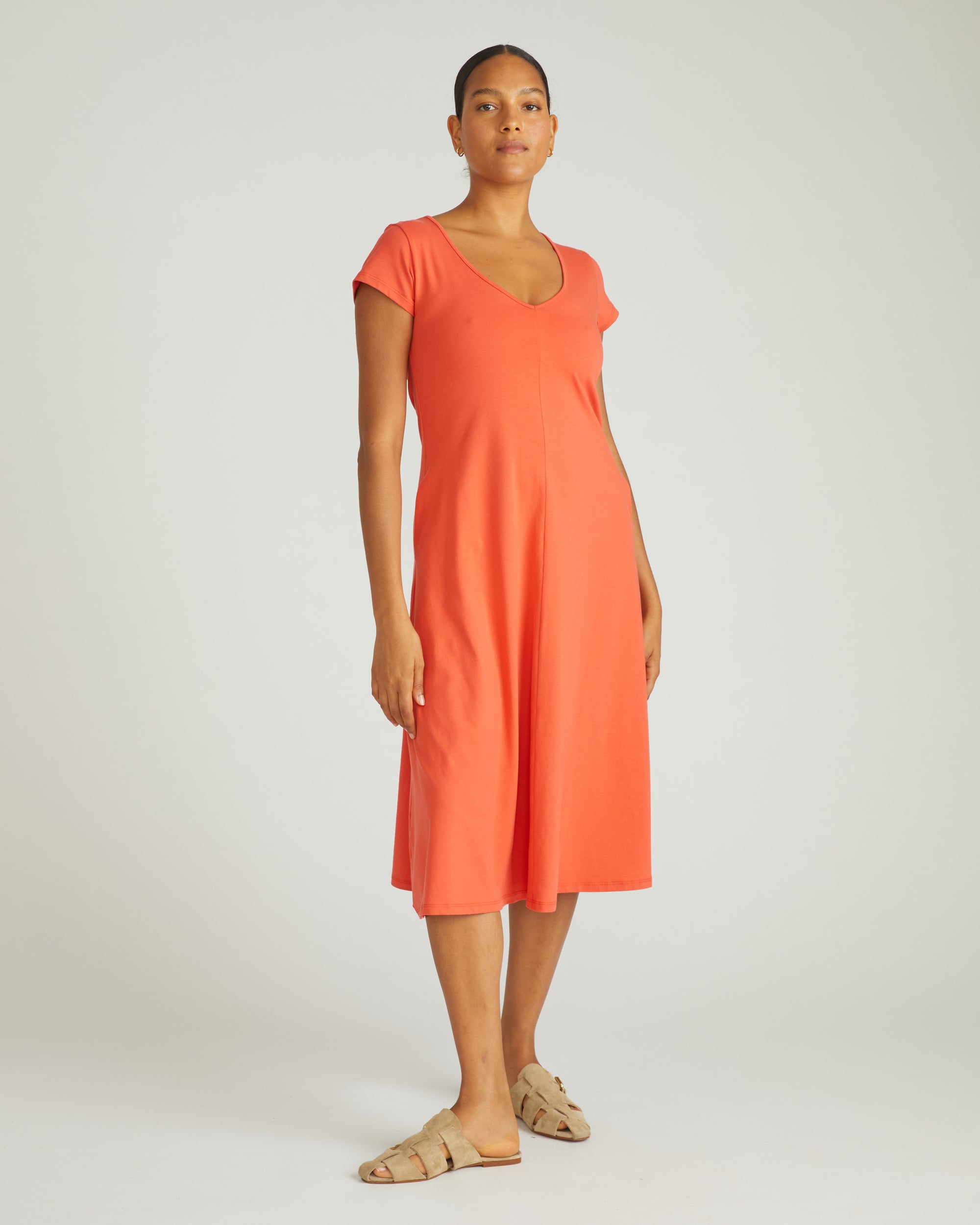Danna Jersey Dress - Coral Reef Universal Standard Danna Jersey Dress - Coral Reef Universal Standard