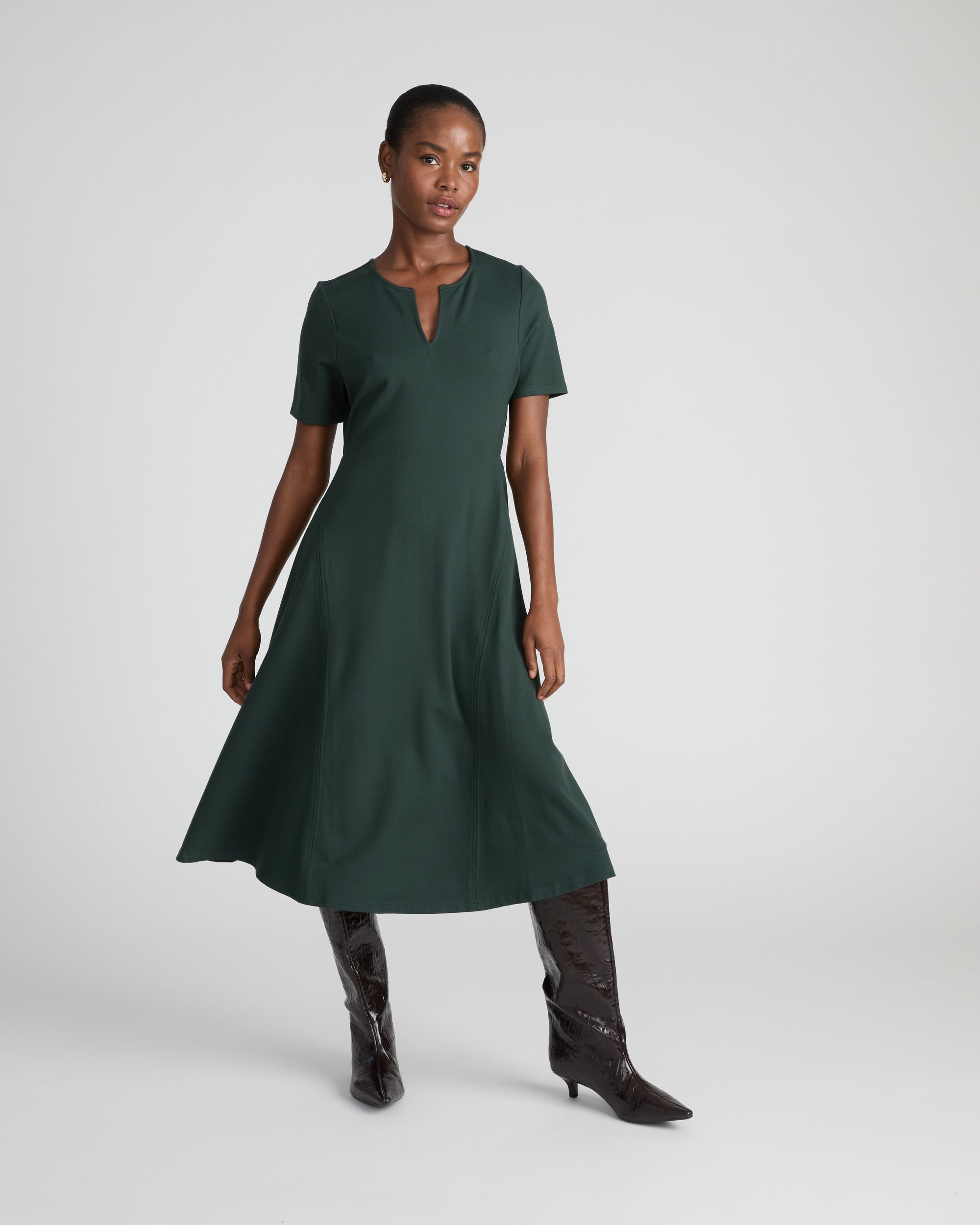 Saskia Ponte Dress - Green Gemstone | Plus Size & Straight Size Women's Fashion | Universal Standard
