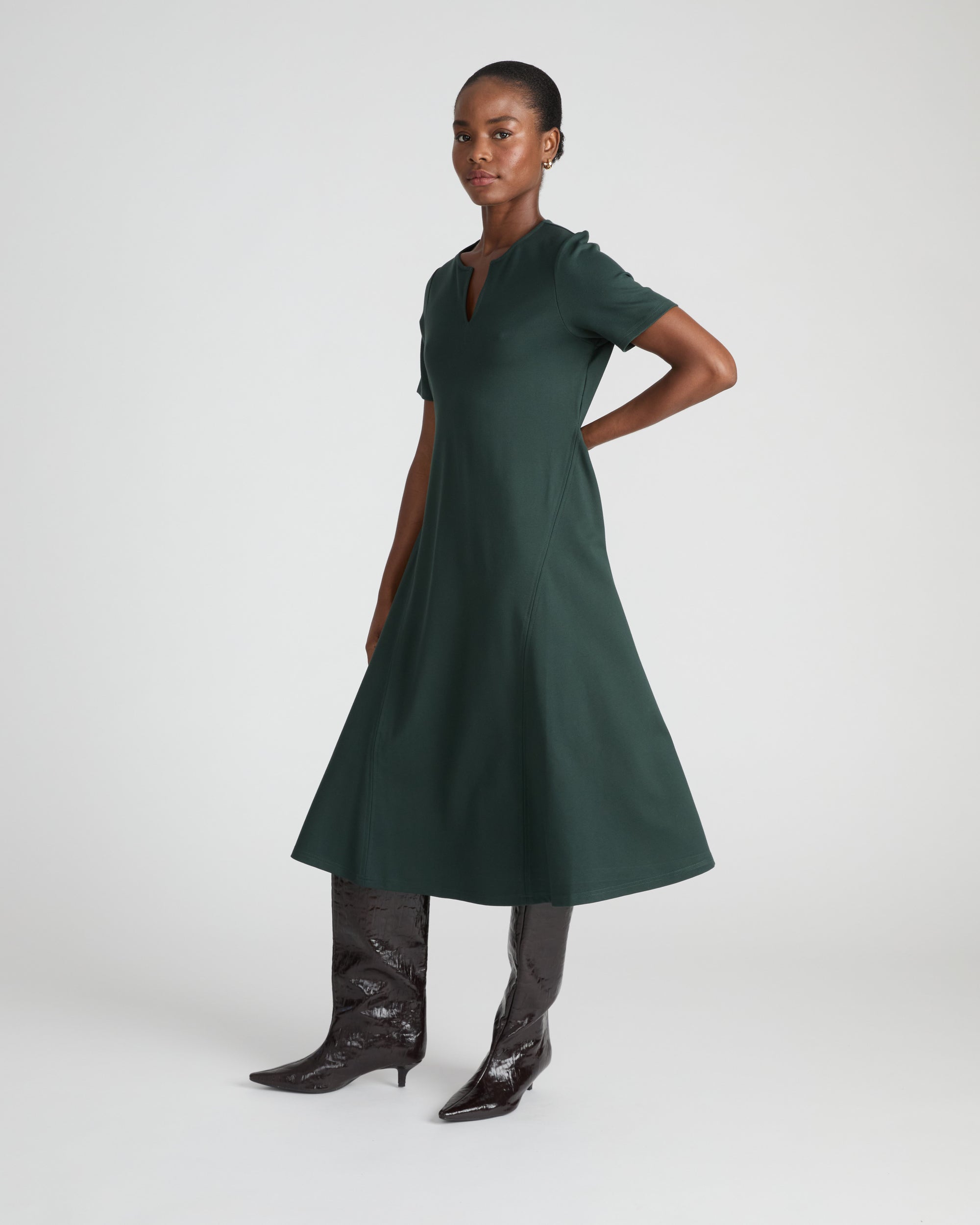Saskia Ponte Dress - Green Gemstone | Plus Size & Straight Size Women's Fashion | Universal Standard