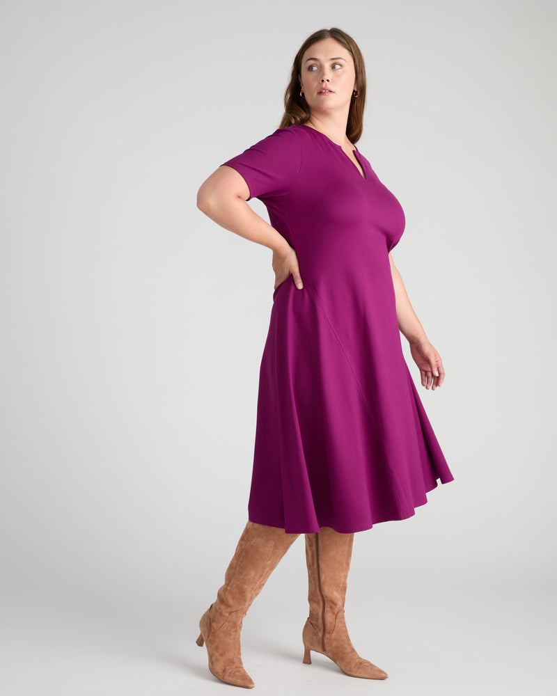 Saskia Ponte Dress - Plum Caspia | Plus Size & Straight Size Women's Fashion | Universal Standard