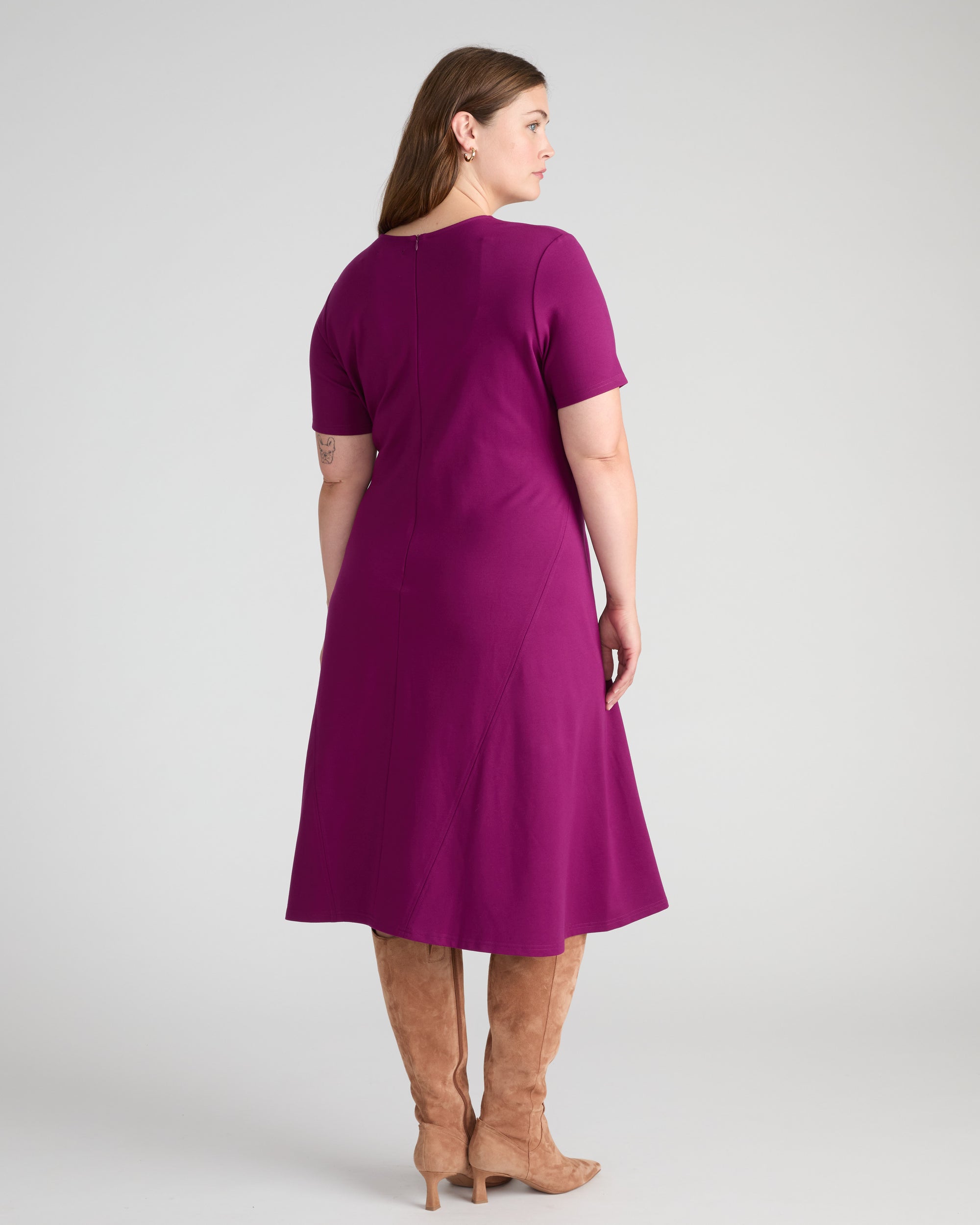 Saskia Ponte Dress - Plum Caspia | Plus Size & Straight Size Women's Fashion | Universal Standard