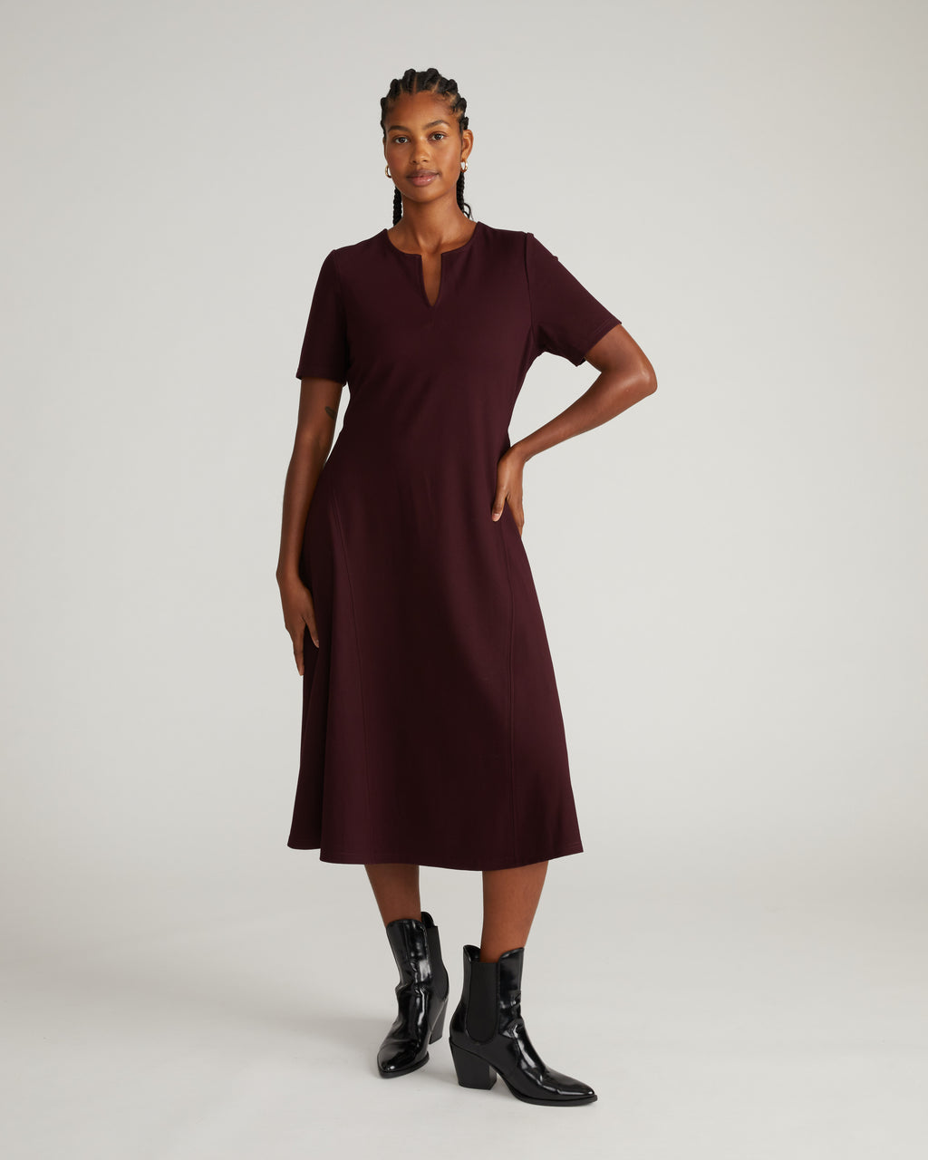 brown ponte dress Saskia - / Black Cherry- SizeL calf on tall frames sparkle birthday dress ELIE TAHARI Size 0 Style:Style #72631