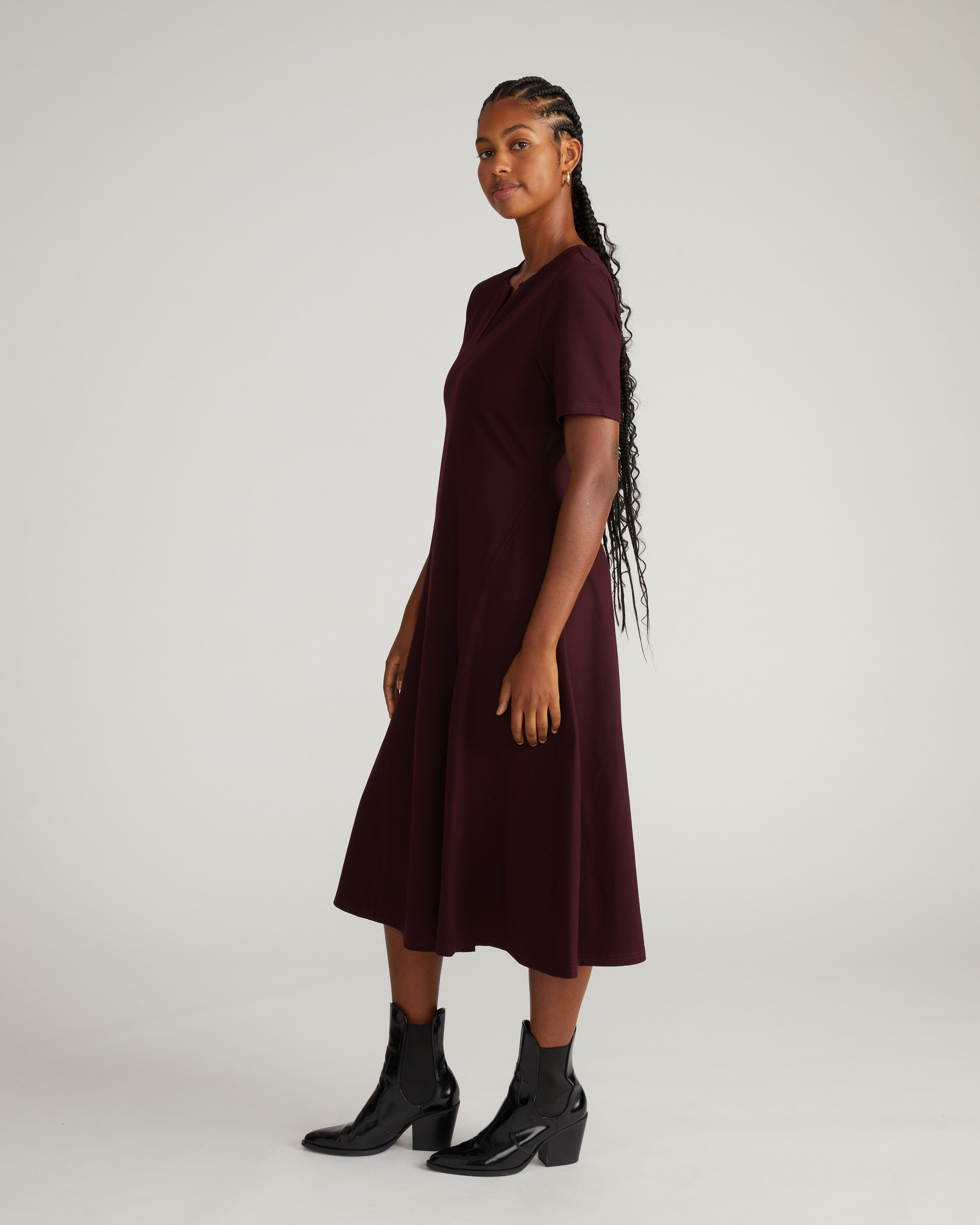Saskia Ponte Dress - Black Cherry – Universal Standard