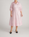 Claire Stretch Poplin Shirtdress - Pink Horizon Stripe | Plus Size & Straight Size Women's Fashion | Universal Standard
