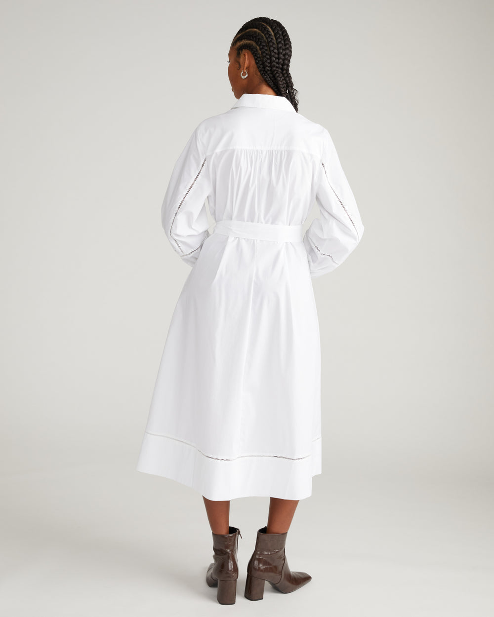 Yuli Stretch Poplin Shirtdress - White