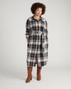 Morgan Belted Stretch Flannel Shirtdress - Black/White Ashton Plaid | Plus Size & Straight Size Women's Fashion | Universal Standard