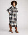 Morgan Belted Stretch Flannel Shirtdress - Black/White Ashton Plaid | Plus Size & Straight Size Women's Fashion | Universal Standard