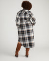 Morgan Belted Stretch Flannel Shirtdress - Black/White Ashton Plaid | Plus Size & Straight Size Women's Fashion | Universal Standard