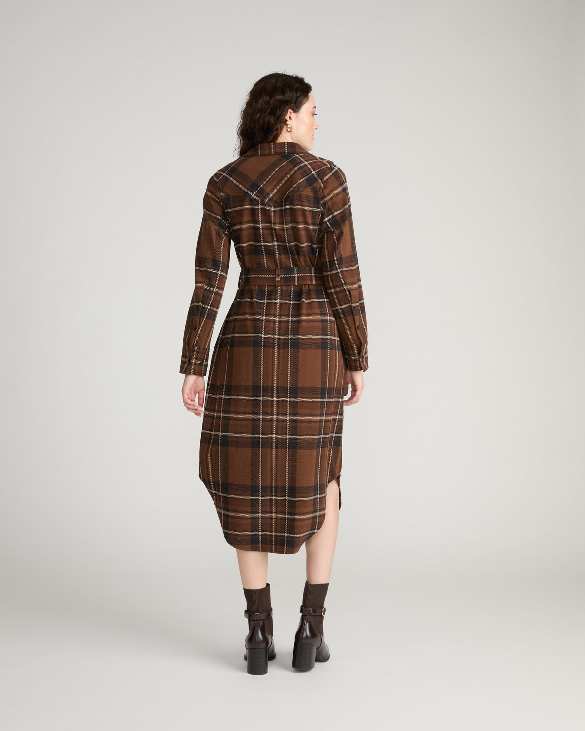 Morgan Belted Stretch Flannel Shirtdress - Essex Plaid | Plus Size & Straight Size Women's Fashion | Universal Standard