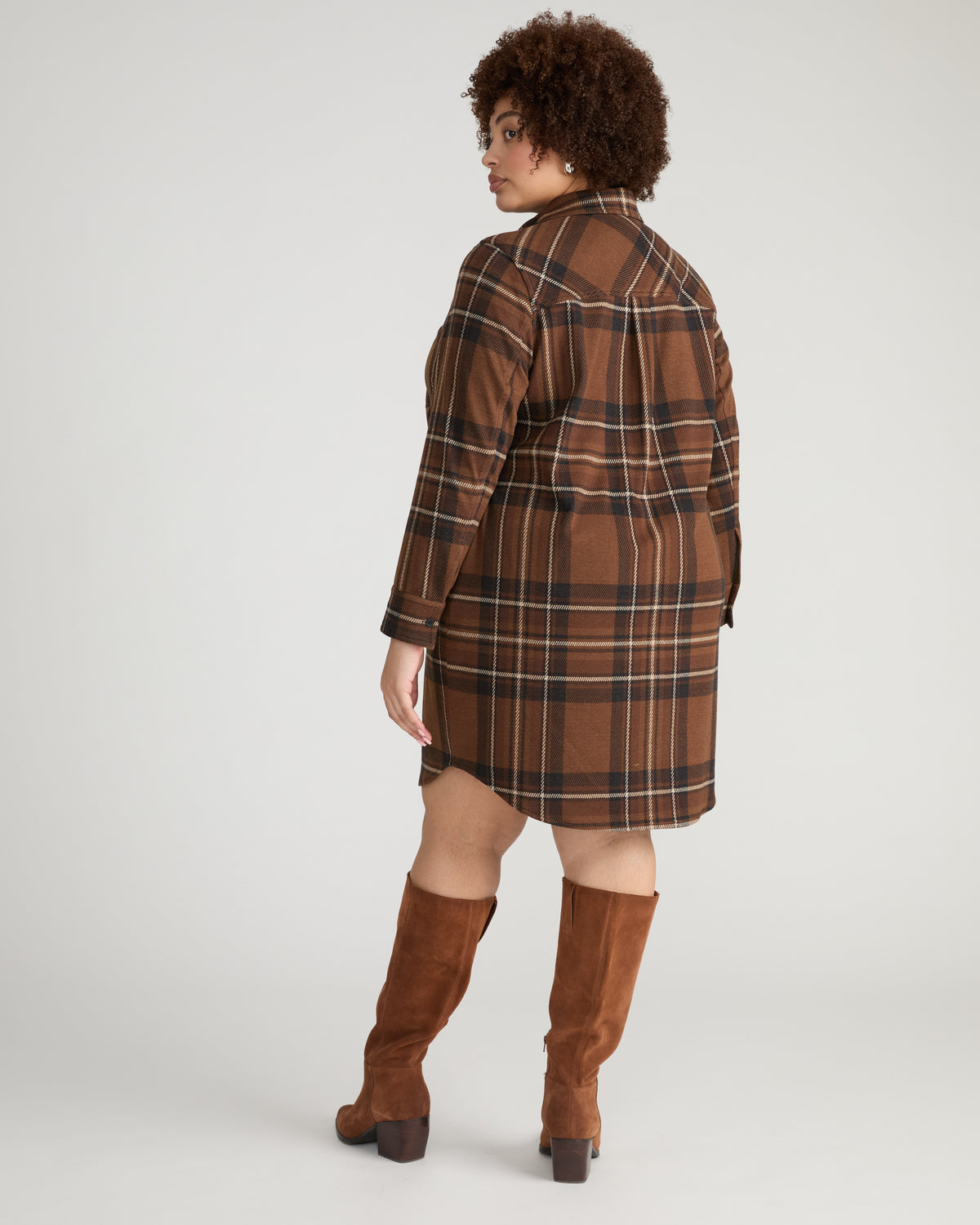 Maine Stretch Flannel Shirtdress - Essex Plaid
