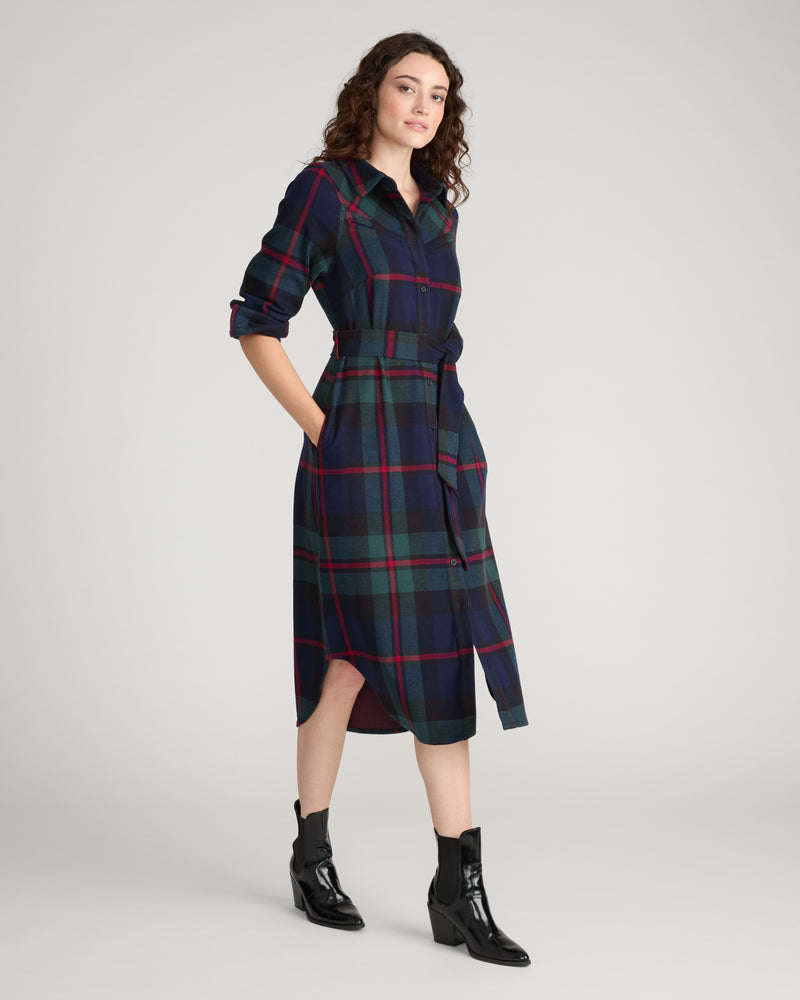 Morgan Belted Stretch Flannel Shirtdress - Bedford Plaid | Plus Size & Straight Size Women's Fashion | Universal Standard