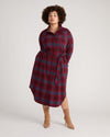 Morgan Belted Stretch Flannel Shirtdress - Garnet Plaid | Plus Size & Straight Size Women's Fashion | Universal Standard