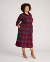 Morgan Belted Stretch Flannel Shirtdress - Garnet Plaid | Plus Size & Straight Size Women's Fashion | Universal Standard
