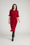 Morgan Belted Stretch Flannel Shirtdress - Autumnal Red | Plus Size & Straight Size Women's Fashion | Universal Standard