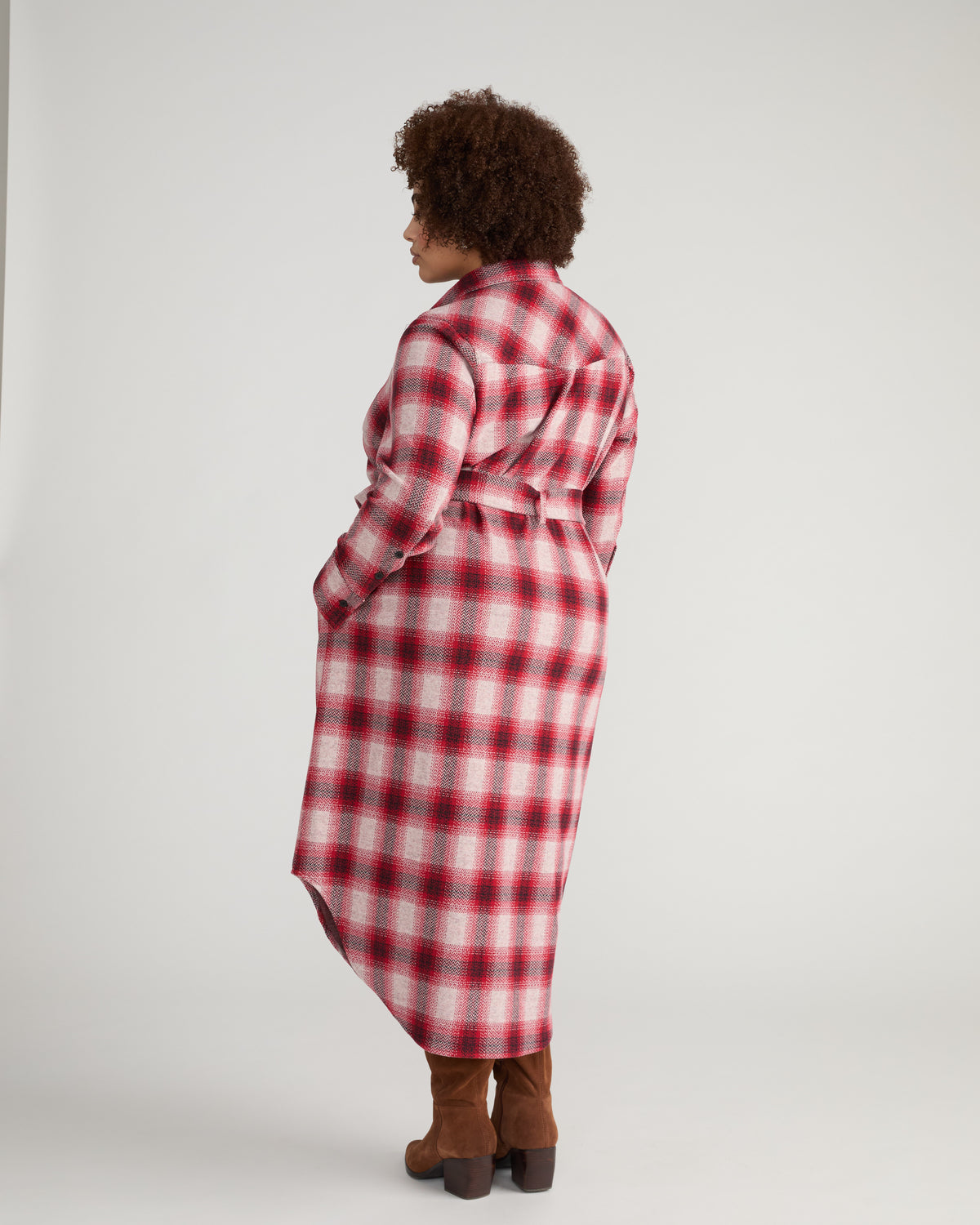 Morgan Belted Stretch Flannel Shirtdress - Kent Plaid | Plus Size & Straight Size Women's Fashion | Universal Standard