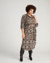 Morgan Belted Stretch Flannel Shirtdress - Chocolate Ikat Jacquard | Plus Size & Straight Size Women's Fashion | Universal Standard