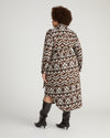 Morgan Belted Stretch Flannel Shirtdress - Chocolate Ikat Jacquard | Plus Size & Straight Size Women's Fashion | Universal Standard