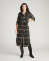 Morgan Belted Stretch Flannel Shirtdress - Mushroom Cap Plaid | Plus Size & Straight Size Women's Fashion | Universal Standard