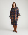 Morgan Stretch Flannel Shirtdress - Autumn Apple Plaid
