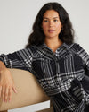 Morgan Stretch Flannel Shirtdress - Highland Hug Black Plaid