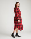 Morgan Stretch Flannel Shirtdress - Ridge Brew Red Plaid