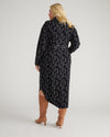 Maine Stretch Flannel Shirtdress - Indigo Ikat Arrow