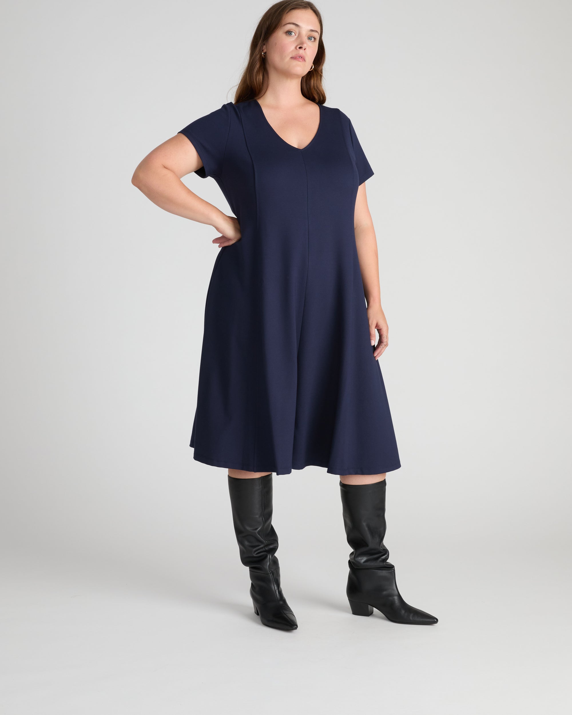 Lucinda Ponte Midi Dress - Navy | Plus Size & Straight Size Women's Fashion | Universal Standard