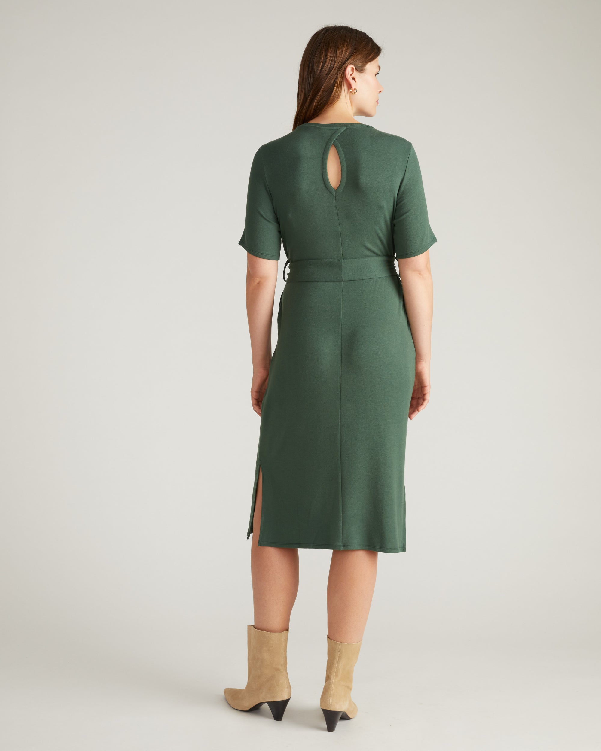 TravelKnit Belted Dress - Conifer