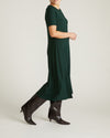 Woman wearing Serena Boat Neck Divine Jersey Dress - Forest Green from Universal Standard