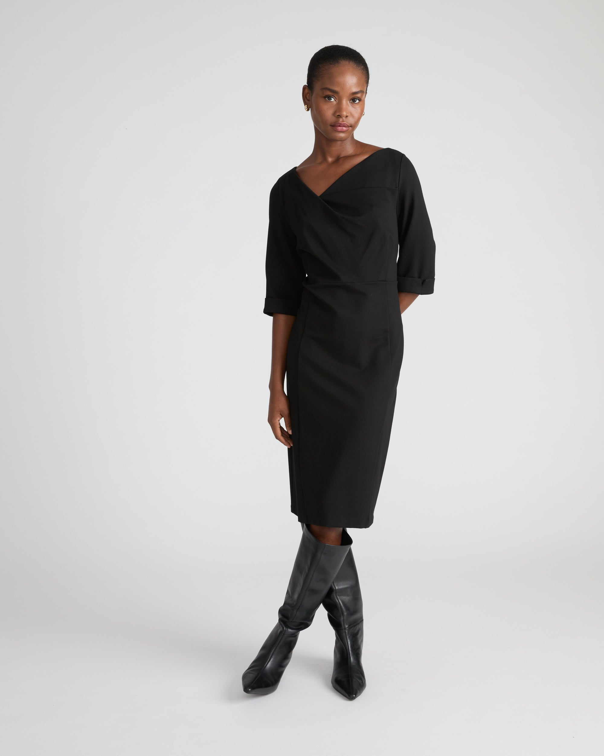 Lando Sculpted Ponte Dress - Black | Plus Size & Straight Size Women's Fashion | Universal Standard
