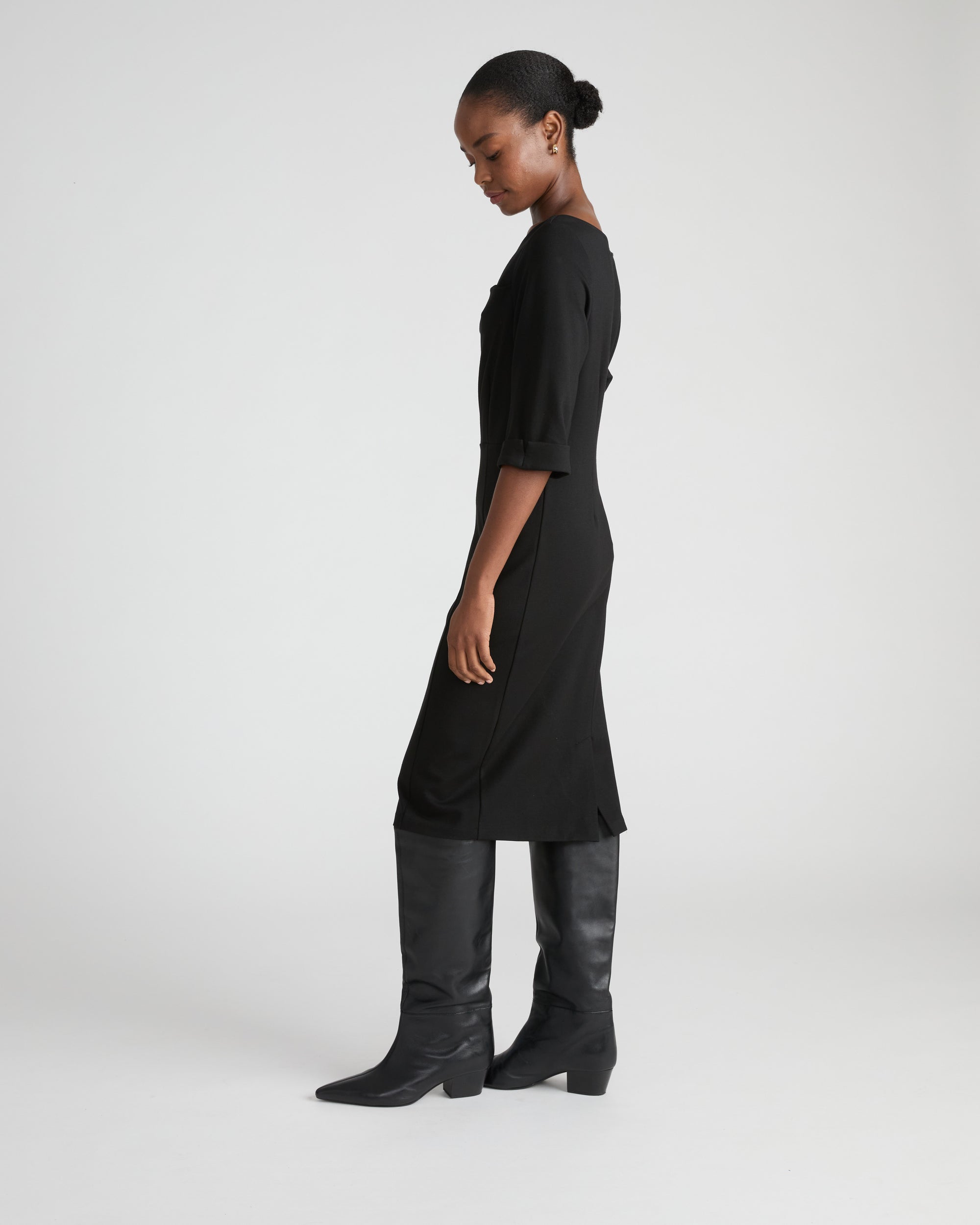 Lando Sculpted Ponte Dress - Black | Plus Size & Straight Size Women's Fashion | Universal Standard
