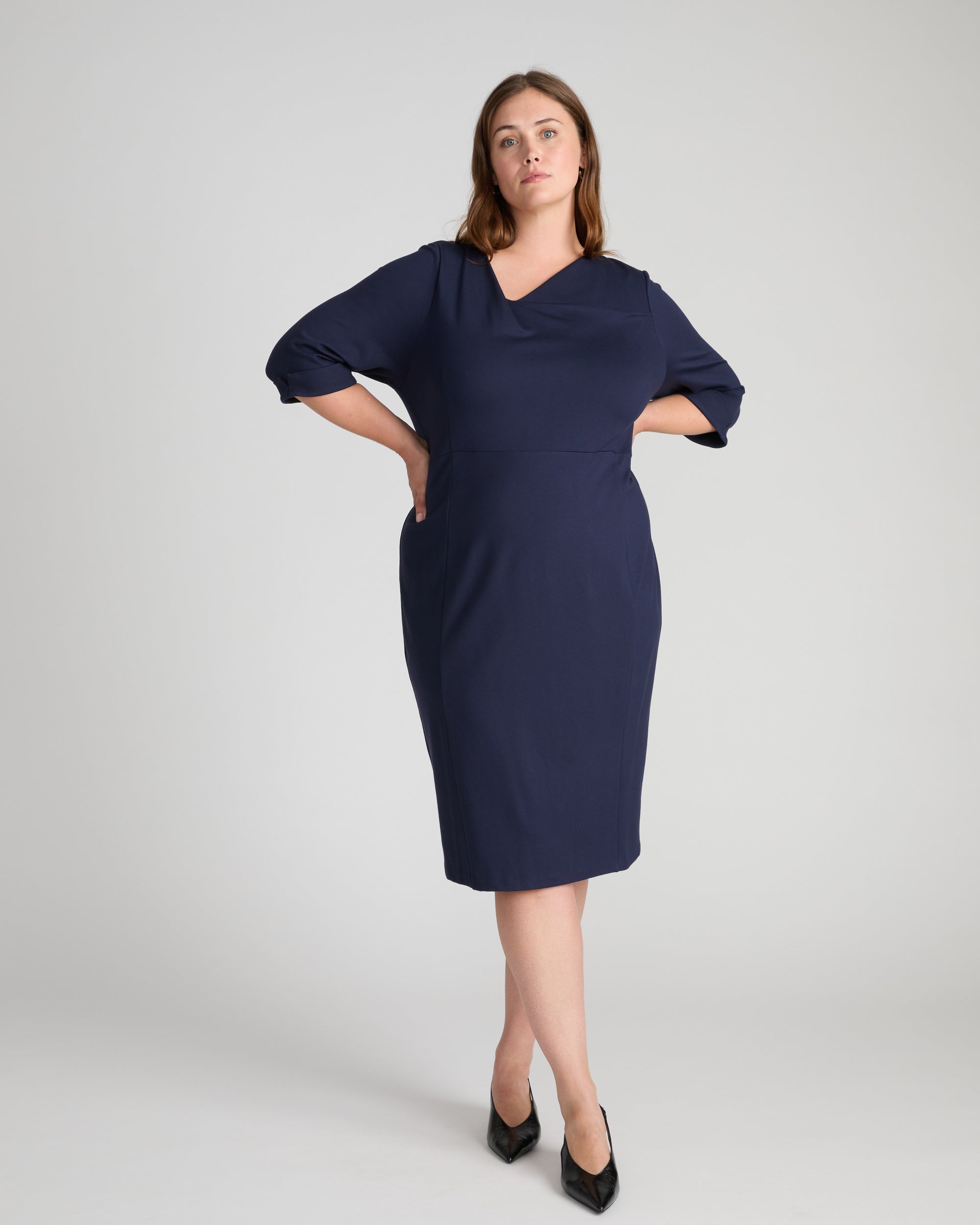 Lando Sculpted Ponte Dress - Navy | Plus Size & Straight Size Women's Fashion | Universal Standard