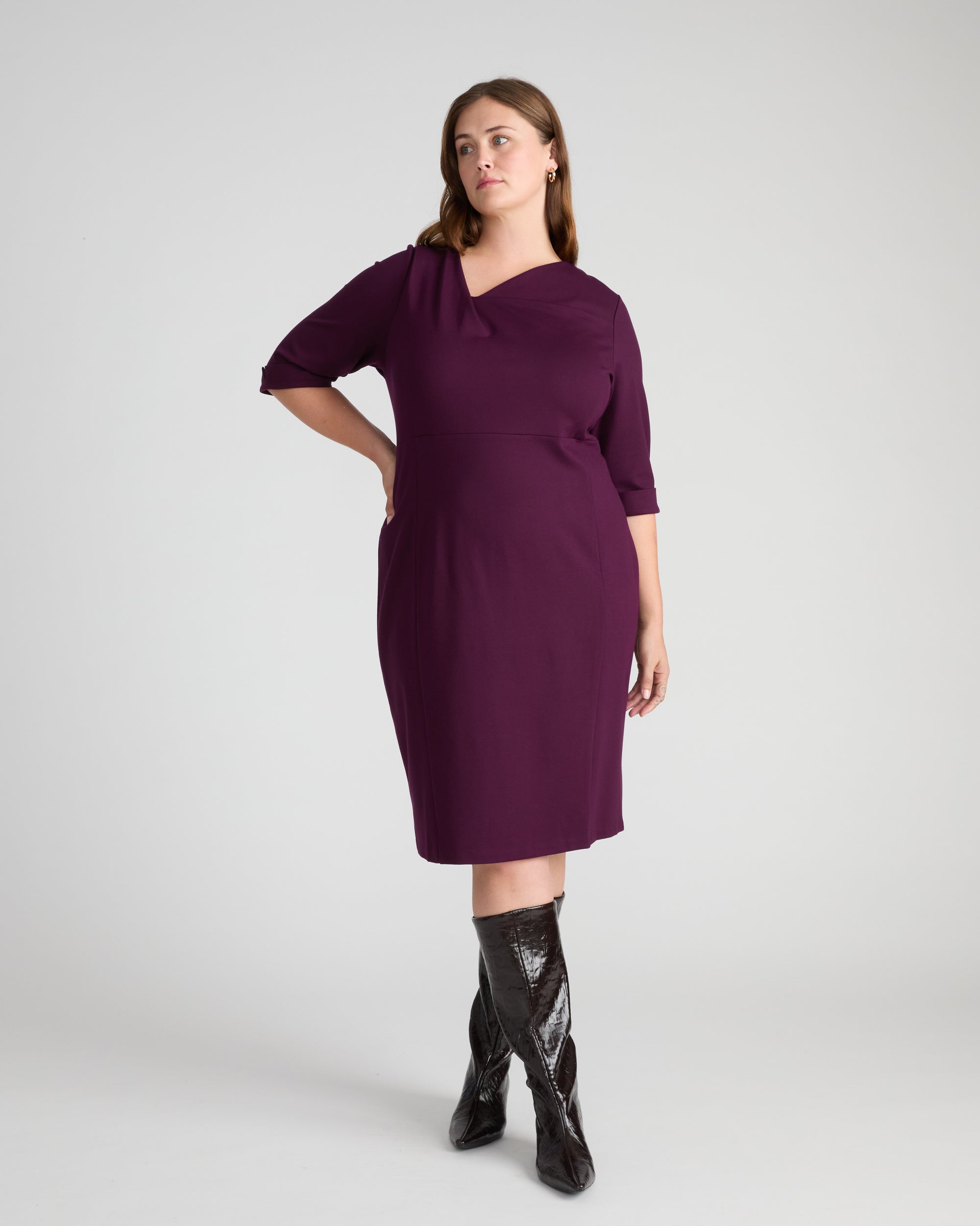 Lando Sculpted Ponte Dress - Gamay | Plus Size & Straight Size Women's Fashion | Universal Standard
