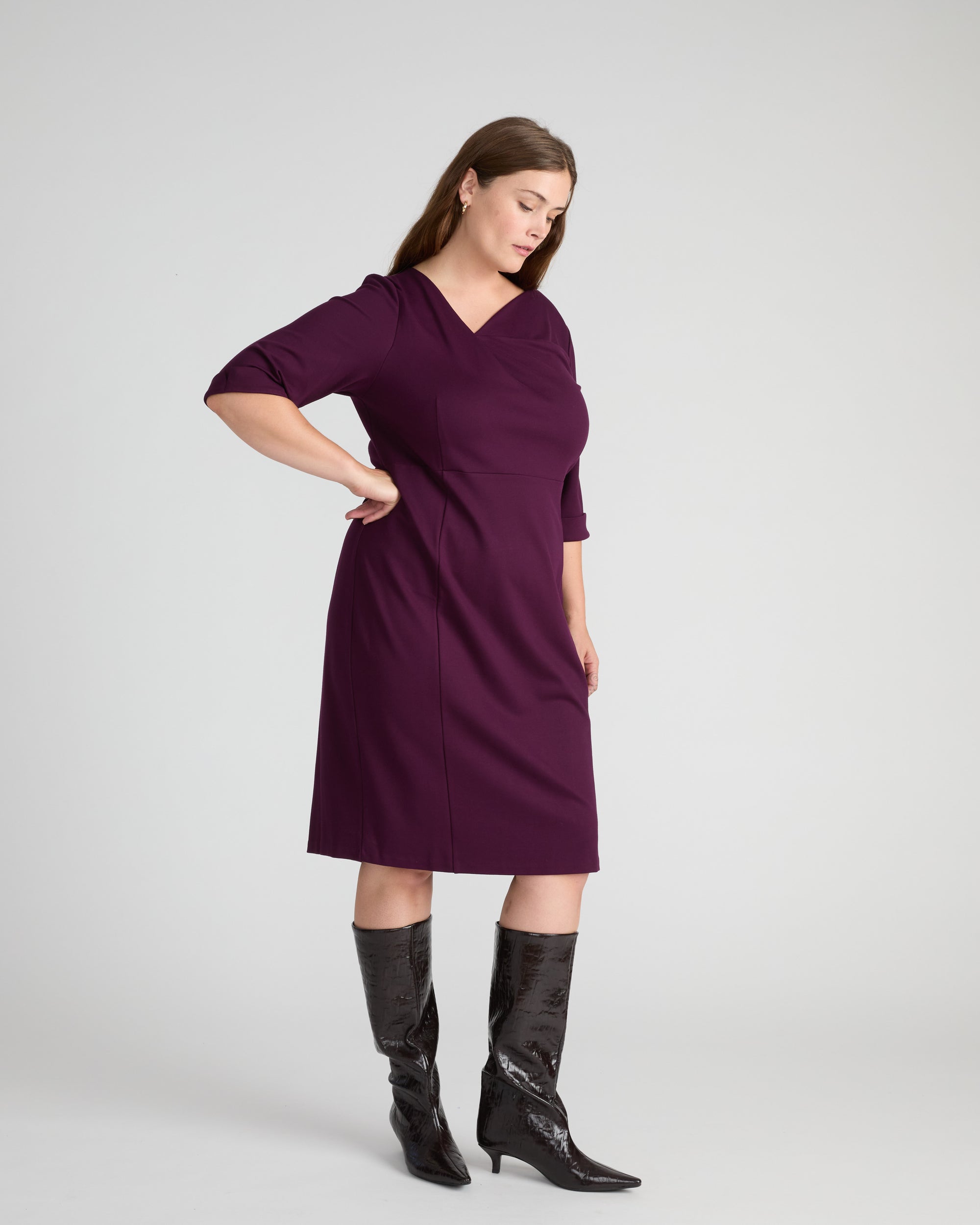 Lando Sculpted Ponte Dress - Gamay | Plus Size & Straight Size Women's Fashion | Universal Standard