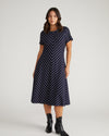 Imani Ponte Dress - Navy Pinstripe