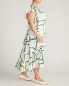 Victoria Linen Blend Dress - Green Paint Print | Plus Size & Straight Size Women's Fashion | Universal Standard