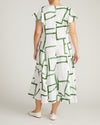 Victoria Linen Blend Dress - Green Paint Print | Plus Size & Straight Size Women's Fashion | Universal Standard