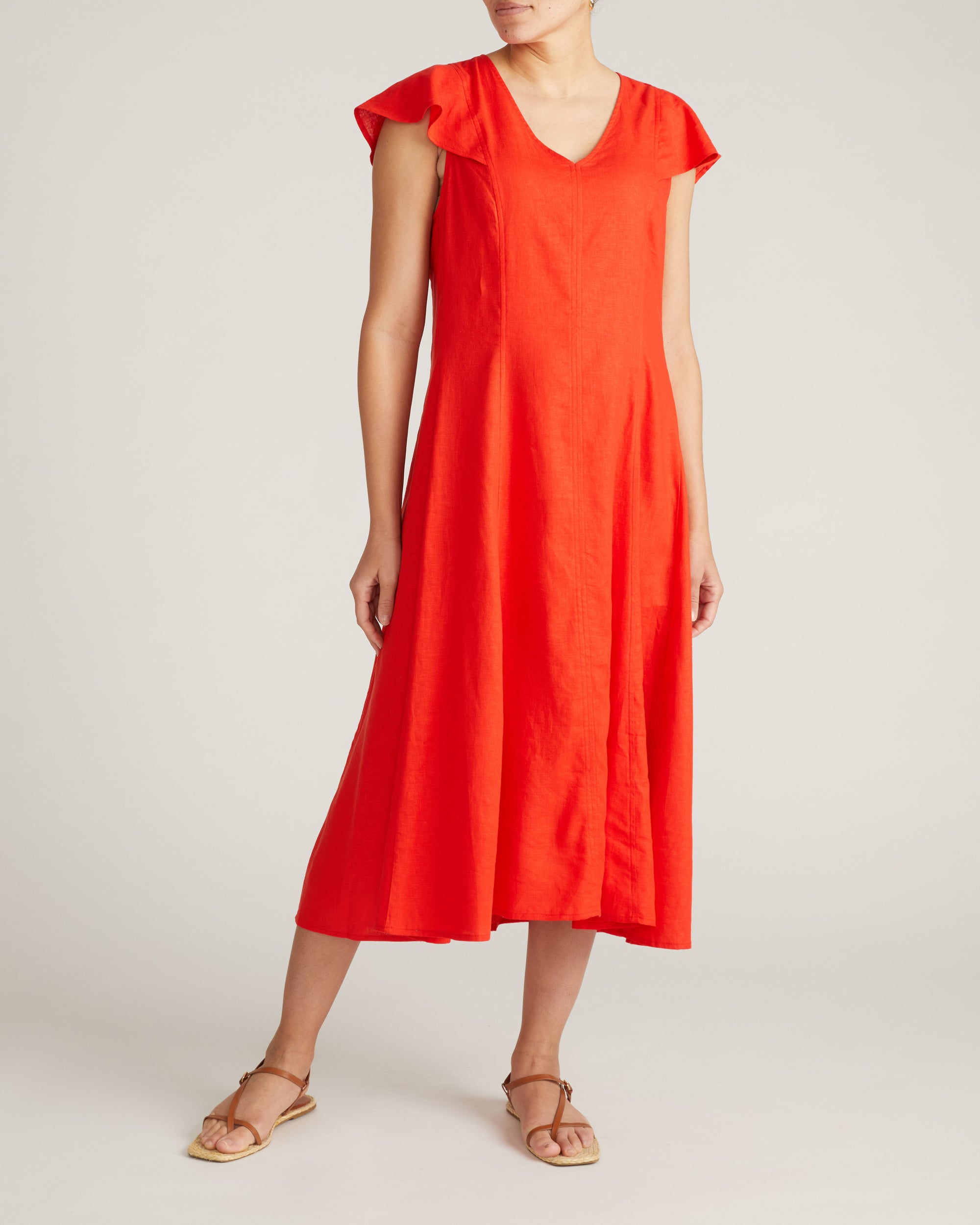Victoria Linen Blend Dress - Shoreline Sunset | Plus Size & Straight Size Women's Fashion | Universal Standard