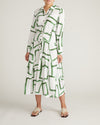 Alix Linen Blend Shirtdress - Green Paint Print | Plus Size & Straight Size Women's Fashion | Universal Standard