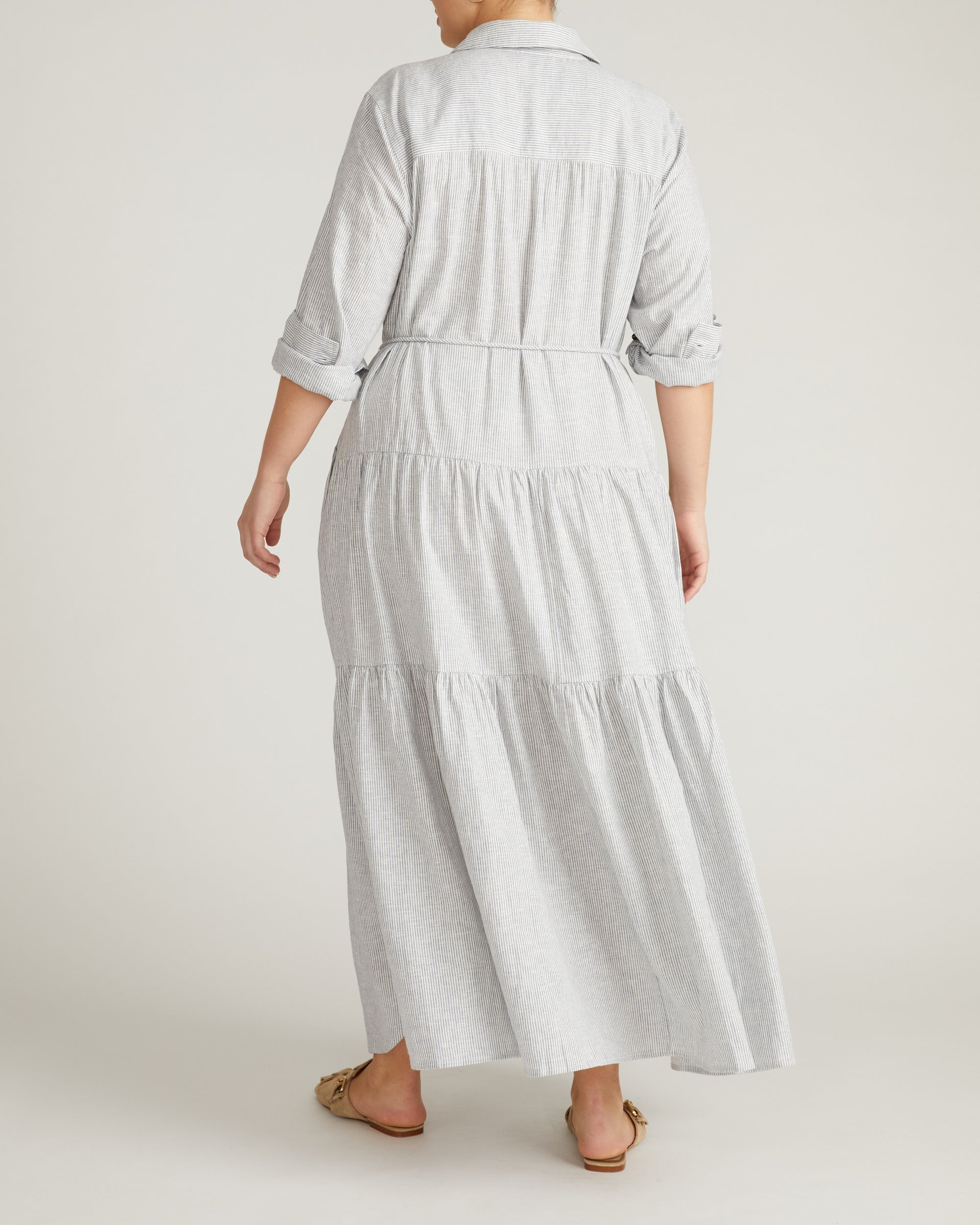 Alix Linen Shirtdress - Beach Stripe Universal Standard Alix Linen Shirtdress - Beach Stripe Universal Standard