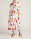 Alix Linen Blend Shirtdress - Wild Flower Bouquet Print on Stripes | Plus Size & Straight Size Women's Fashion | Universal Standard