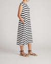 Capri Divine Jersey Flared Dress - Black/White Stripe | Plus Size & Straight Size Women's Fashion | Universal Standard