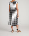 Capri Divine Jersey Flared Dress - Black/White Stripe | Plus Size & Straight Size Women's Fashion | Universal Standard