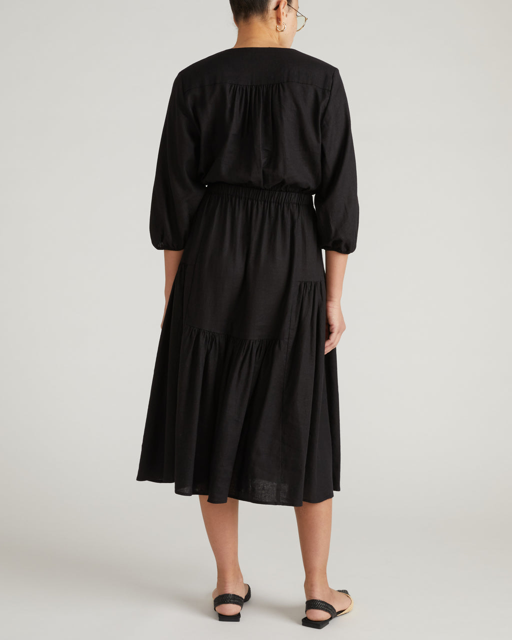 Sorrento Linen Midi Dress - Black Universal Standard Sorrento Linen Midi Dress - Black Universal Standard