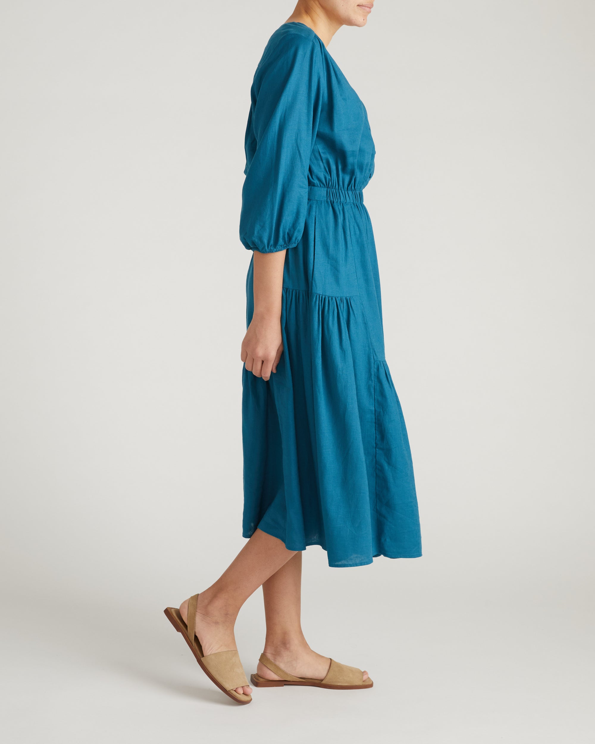 Sorrento Linen Midi Dress - Ink Blue Universal Standard Sorrento Linen Midi Dress - Ink Blue Universal Standard