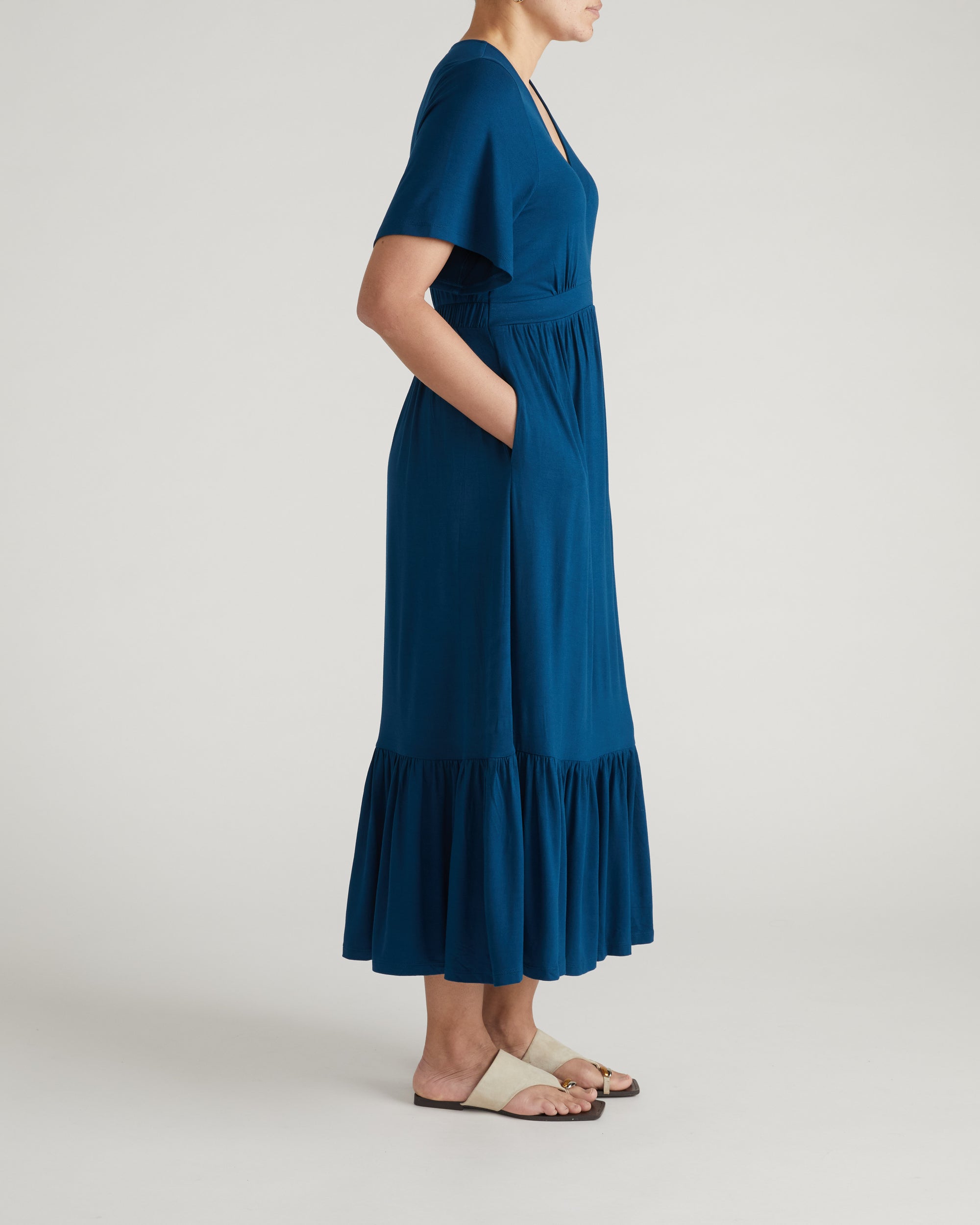 Universal Standard Women's Ravello Liquid Jersey Midi Dress - Blue