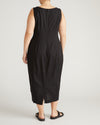 Saulay Square Neck Linen Blend Midi Dress - Black | Plus Size & Straight Size Women's Fashion | Universal Standard